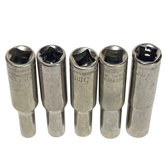 Craftsman 11 Pc Socket Set 1/4" Drive 4-14MM Metric 6 Pt Deep - Picture 4 of 7